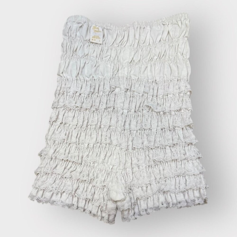 White Ruched Lace Shorts – Coquette Vintage bloomers